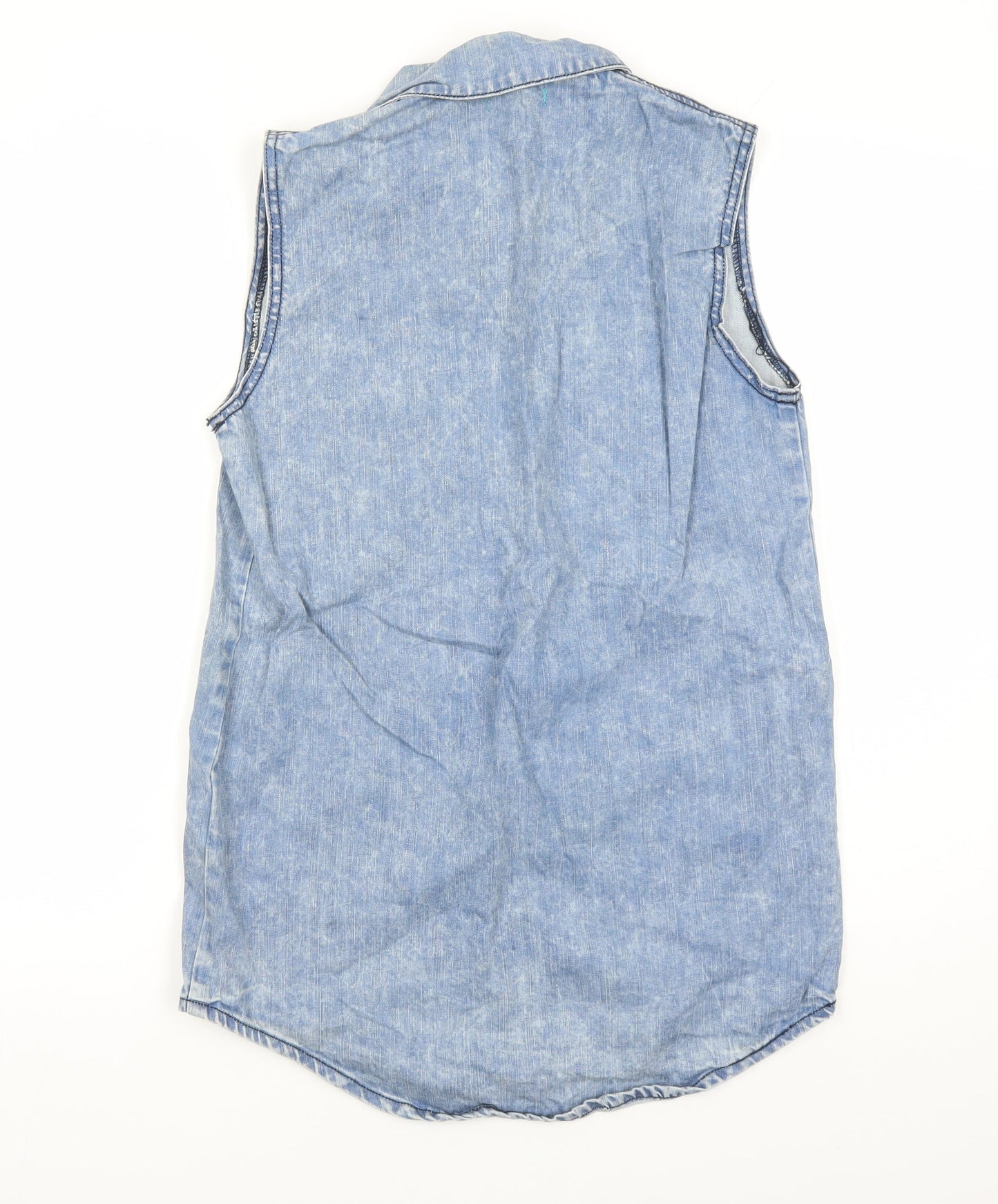 Womens UK Size XS Silence + Noise Blue Basic Blouse