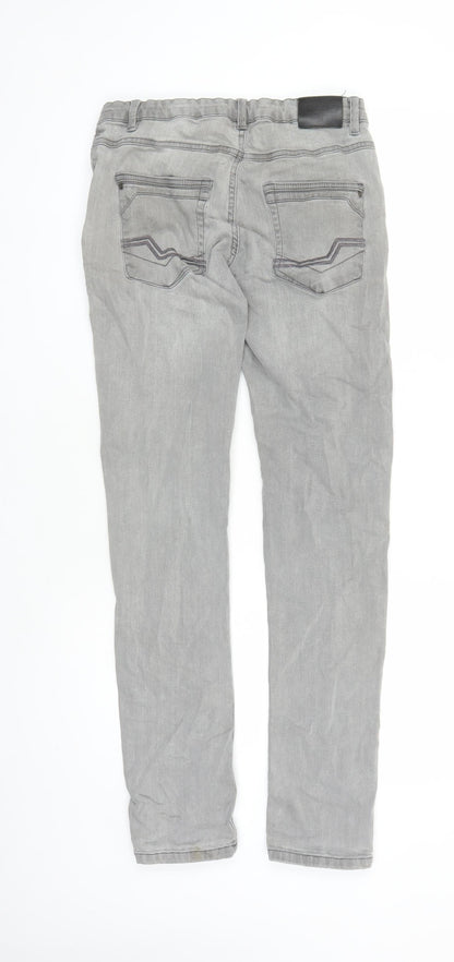 Nukutavake Womens Grey Polyester Straight Jeans Size 16 L31 in Regular Zip - po