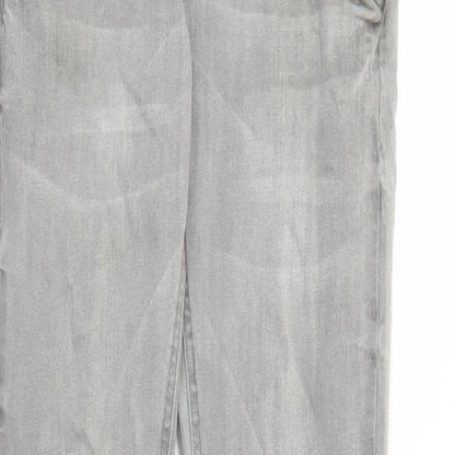 Nukutavake Womens Grey Polyester Straight Jeans Size 16 L31 in Regular Zip - po