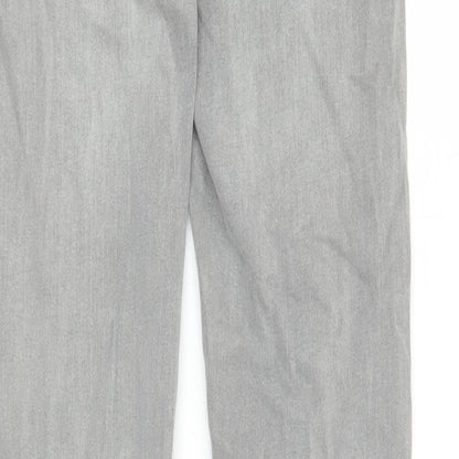 Nukutavake Womens Grey Polyester Straight Jeans Size 16 L31 in Regular Zip - po