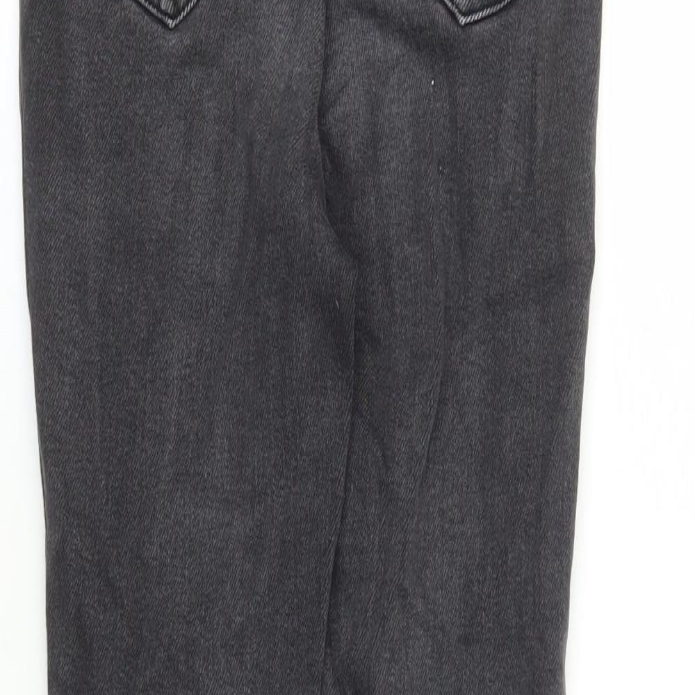 New Look Girls Black Cotton Skinny Jeans Size 14 Years L28 in Regular Zip - Distressed Look Pockets