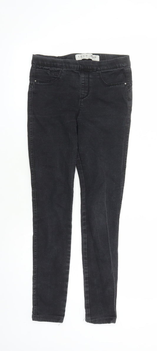 Denim & Co. Womens Black Cotton Jegging Jeans Size 8 L27 in Regular - Elasticated Waist