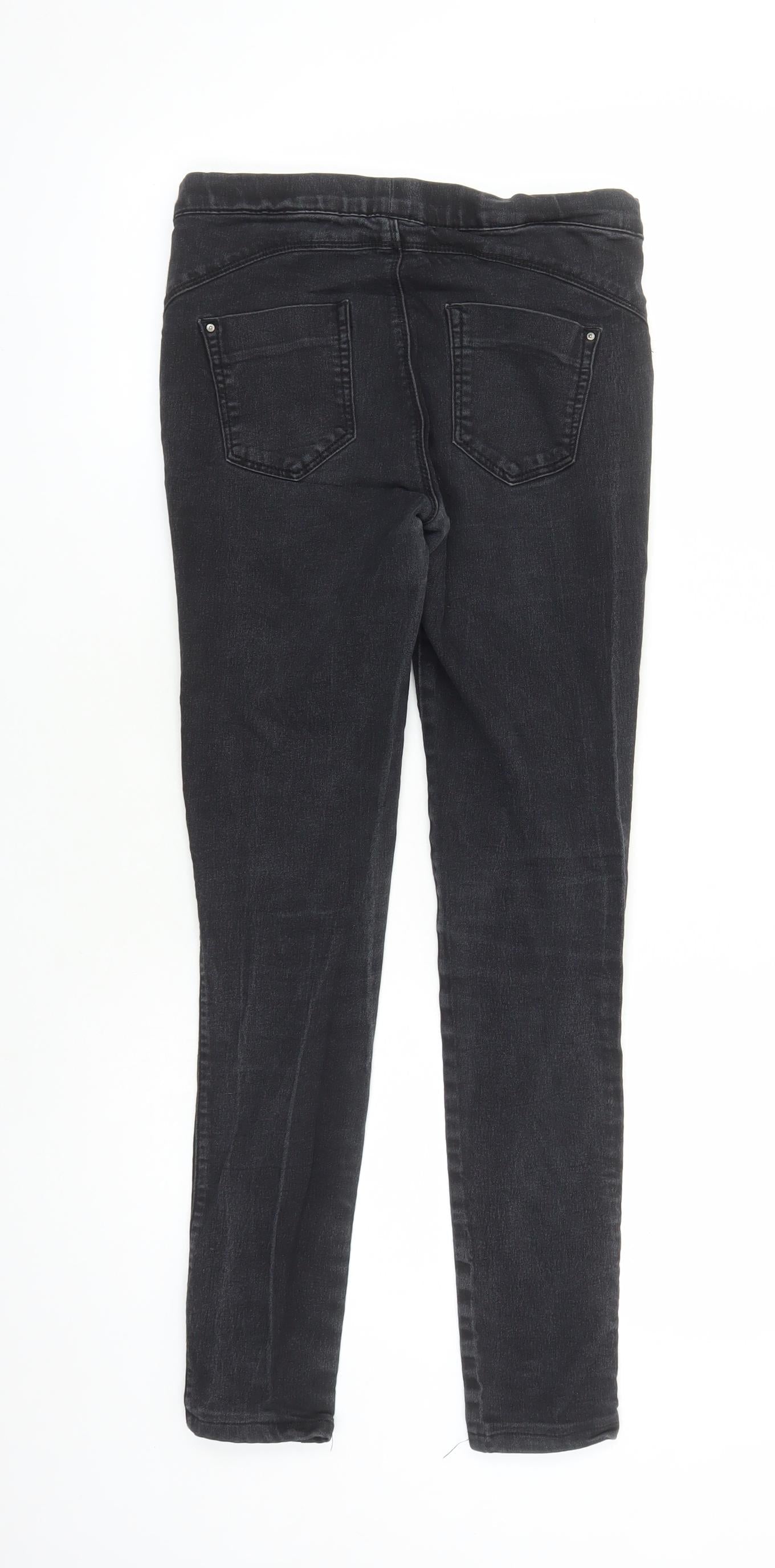 Denim & Co. Womens Black Cotton Jegging Jeans Size 8 L27 in Regular - Elasticated Waist