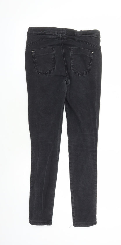 Denim & Co. Womens Black Cotton Jegging Jeans Size 8 L27 in Regular - Elasticated Waist
