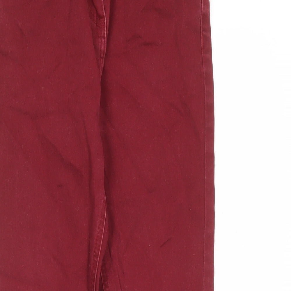 Johnnie B Girls Red Cotton Straight Jeans Size 12 Years L25 in Regular Zip - Pockets