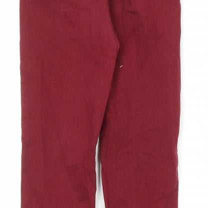 Johnnie B Girls Red Cotton Straight Jeans Size 12 Years L25 in Regular Zip - Pockets
