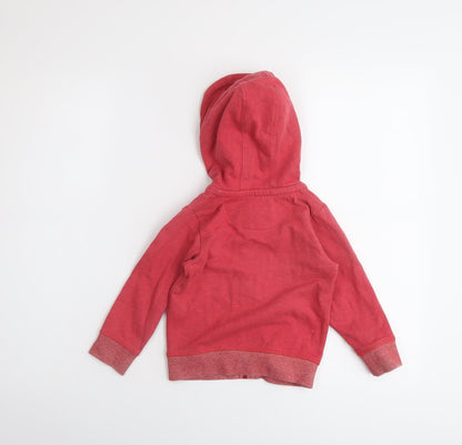 Marks and Spencer Boys Orange Cotton Full Zip Hoodie Size 2 Years Zip