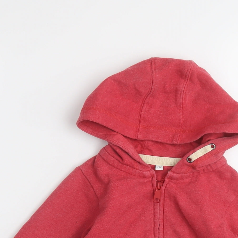 Marks and Spencer Boys Orange Cotton Full Zip Hoodie Size 2 Years Zip