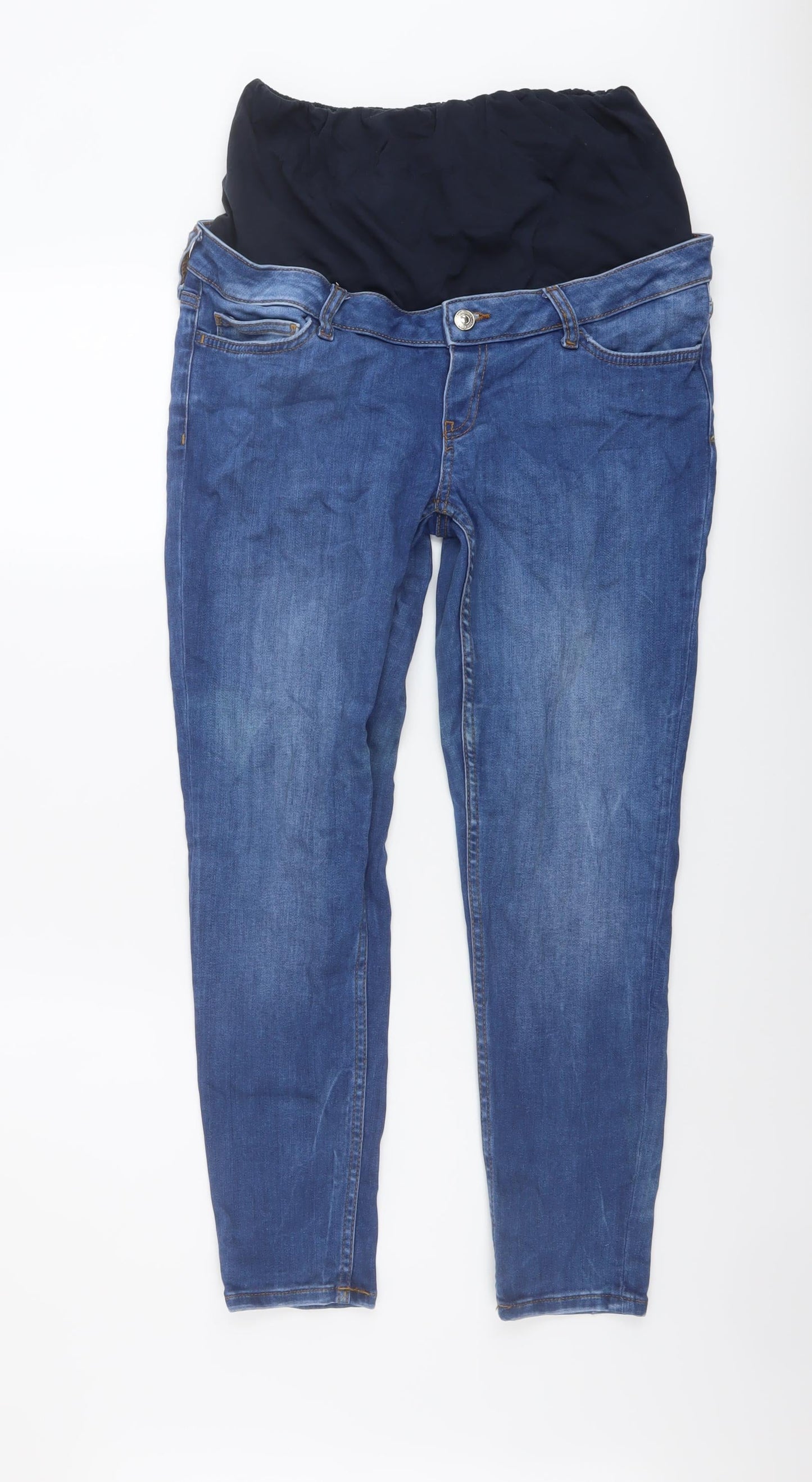 Zara Womens Blue Cotton Skinny Jeans Size L L26 in Regular Button