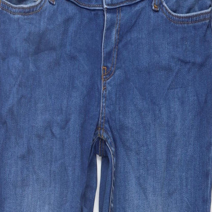 Zara Womens Blue Cotton Skinny Jeans Size L L26 in Regular Button