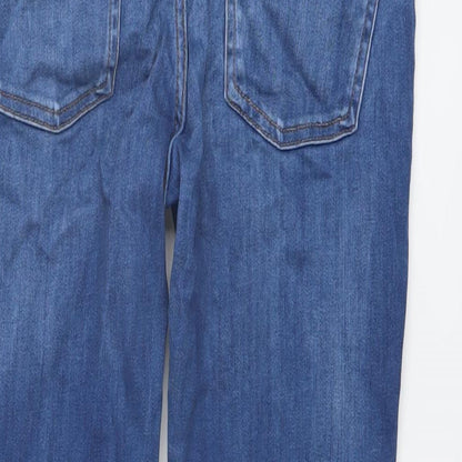 Zara Womens Blue Cotton Skinny Jeans Size L L26 in Regular Button
