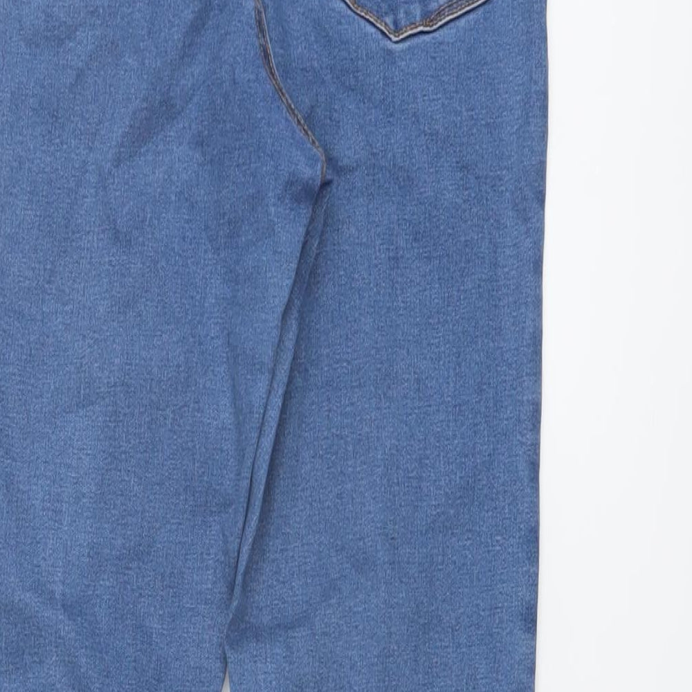 Denim & Co. Womens Blue Cotton Skinny Jeans Size 12 L24 in Regular Button