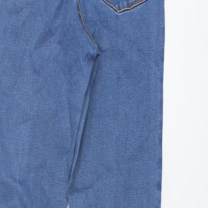 Denim & Co. Womens Blue Cotton Skinny Jeans Size 12 L24 in Regular Button