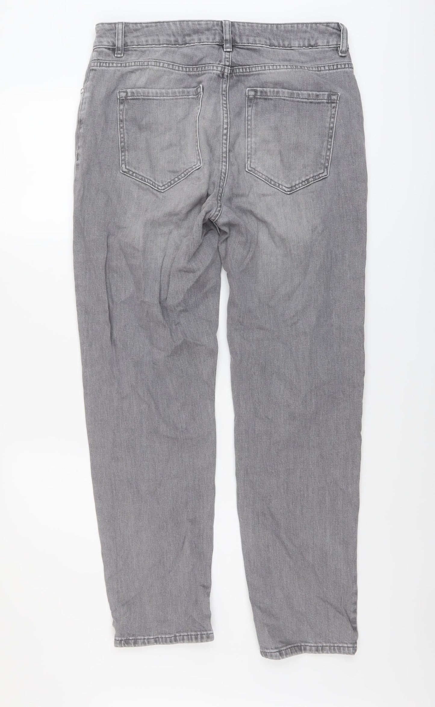 Sonder Studio Womens Grey Cotton Straight Jeans Size 12 L28 in Regular Button