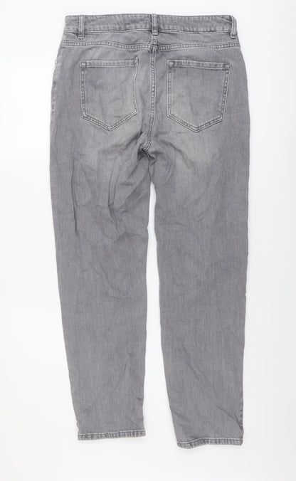 Sonder Studio Womens Grey Cotton Straight Jeans Size 12 L28 in Regular Button