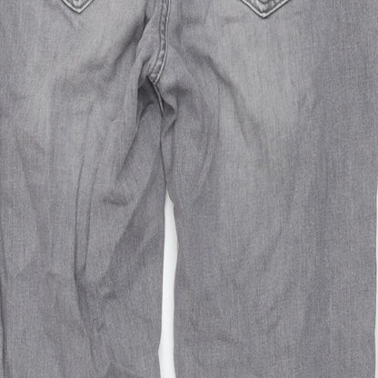 Sonder Studio Womens Grey Cotton Straight Jeans Size 12 L28 in Regular Button