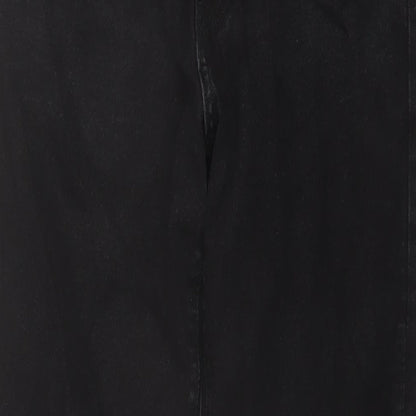 H&M Mens Black Cotton Straight Jeans Size 31 in L32 in Regular Button