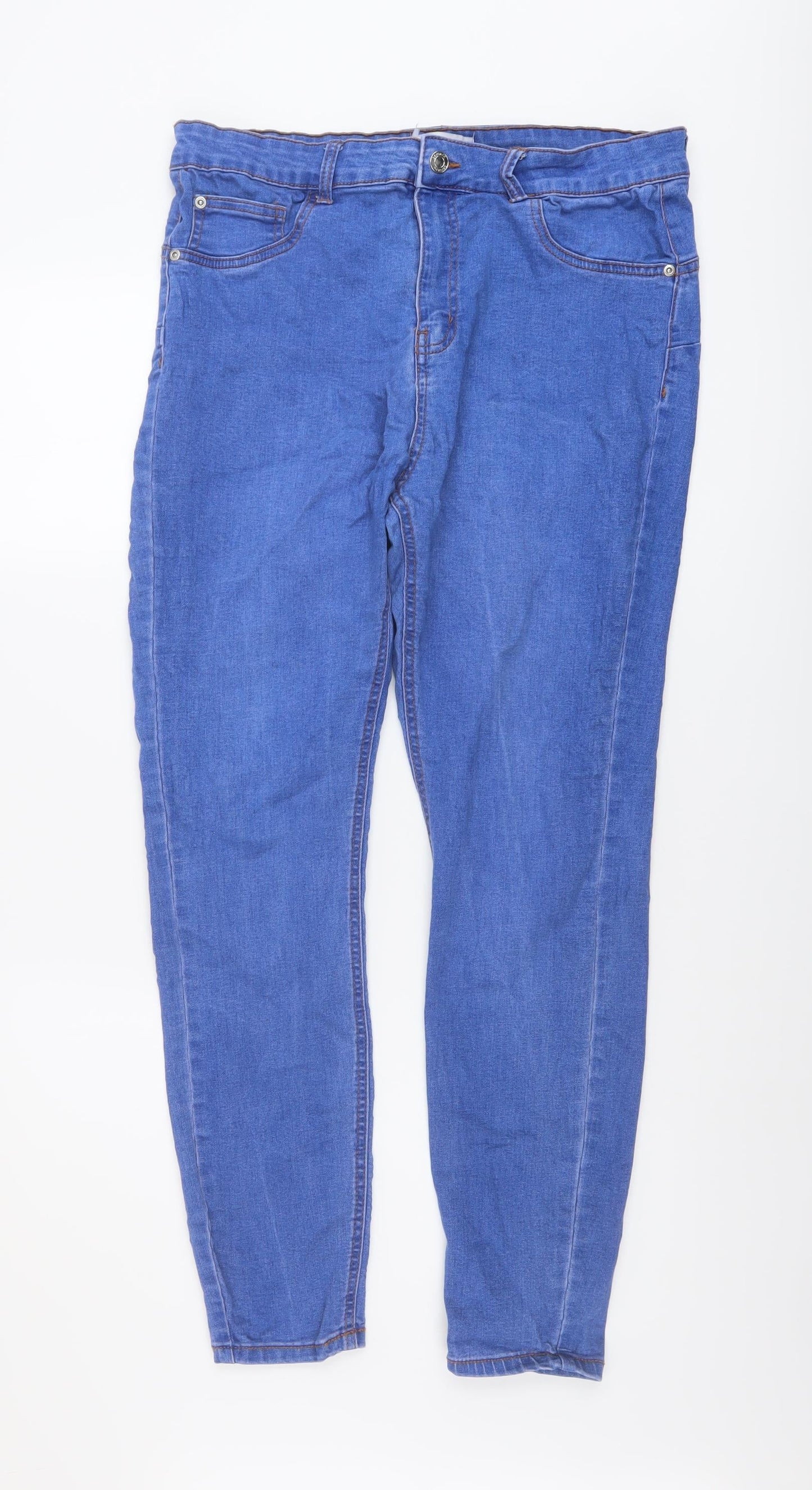 Denim & Co. Womens Blue Cotton Skinny Jeans Size 18 L28 in Regular Button