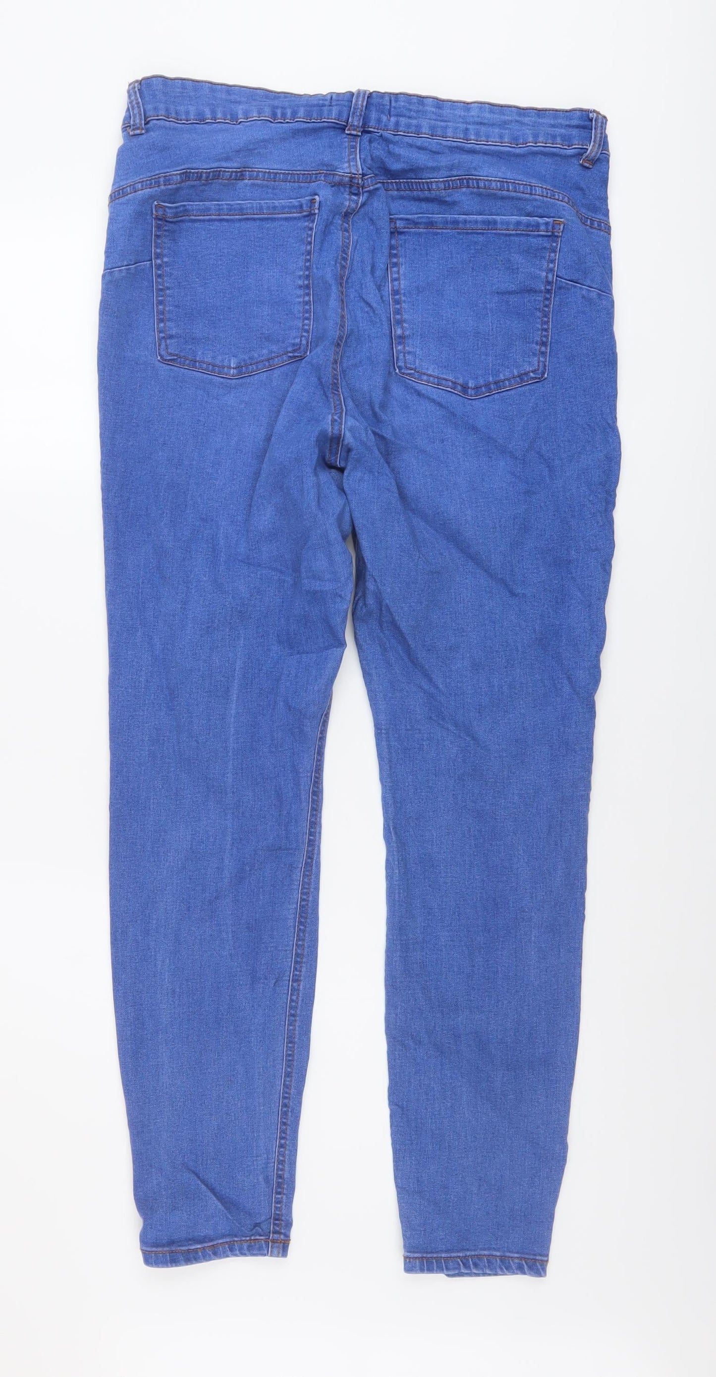 Denim & Co. Womens Blue Cotton Skinny Jeans Size 18 L28 in Regular Button
