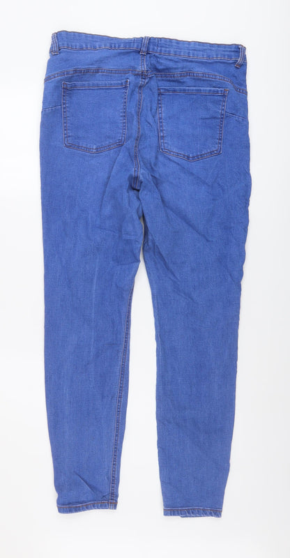 Denim & Co. Womens Blue Cotton Skinny Jeans Size 18 L28 in Regular Button