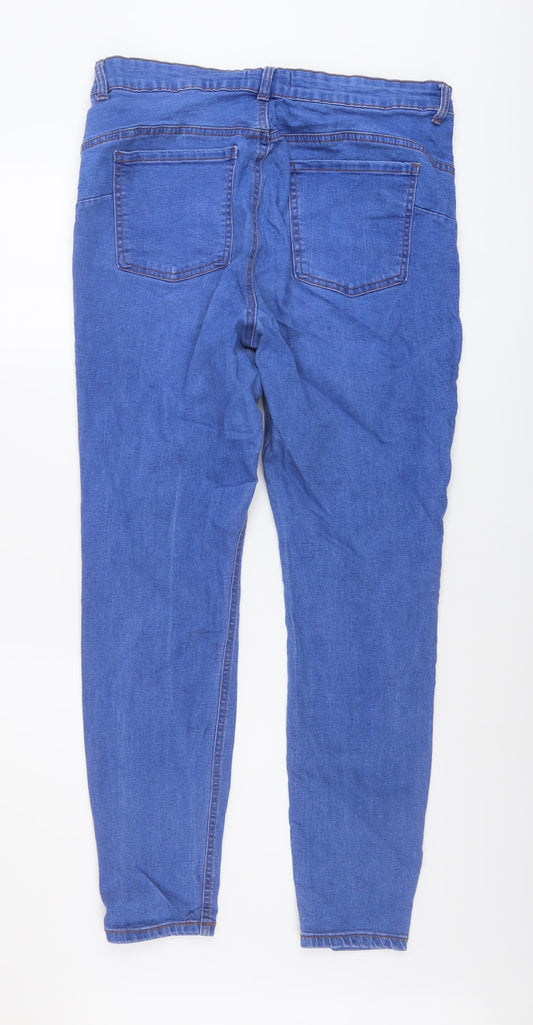 Denim & Co. Womens Blue Cotton Skinny Jeans Size 18 L28 in Regular Button