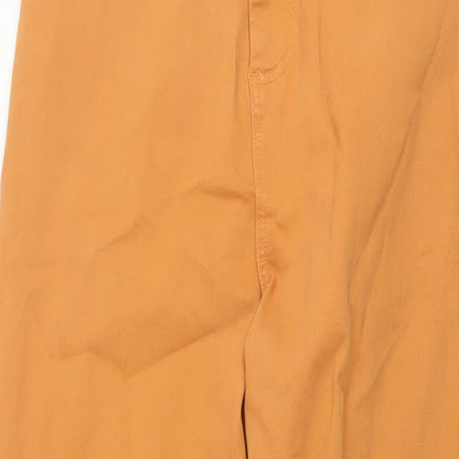 Denim & Co. Womens Brown Cotton Wide-Leg Jeans Size 14 L27 in Regular Button