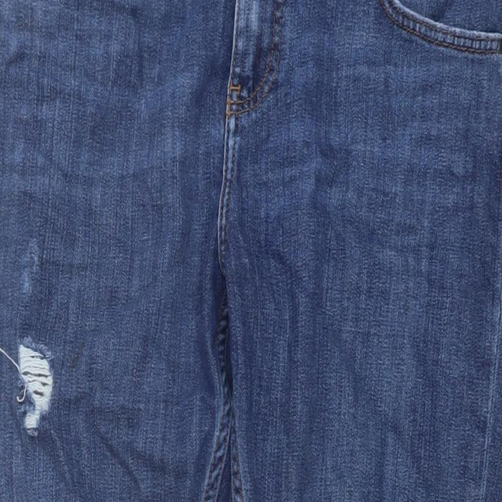 Topshop Womens Blue Cotton Skinny Jeans Size 30 in L30 in Regular Button