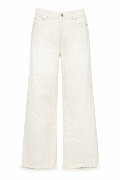 Womens UK Size 10 Denim & Co. Regular Fit Wide-Leg Ivory Jeans
