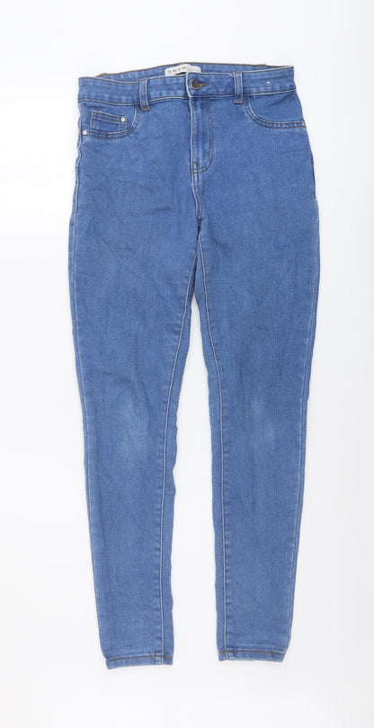 Denim & Co. Womens Blue Cotton Skinny Jeans Size 12 L28 in Regular Button