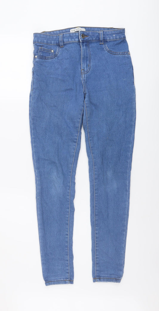 Denim & Co. Womens Blue Cotton Skinny Jeans Size 12 L28 in Regular Button