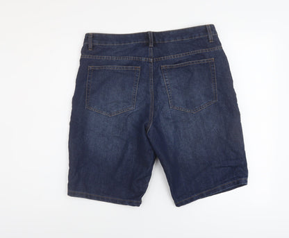 Denim & Co. Mens Blue Cotton Bermuda Shorts Size 34 in L10 in Regular Button