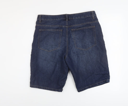 Denim & Co. Mens Blue Cotton Bermuda Shorts Size 34 in L10 in Regular Button