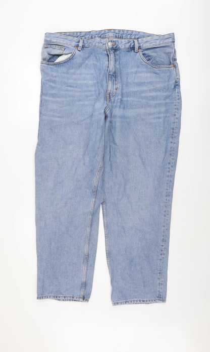 Monki Mens Blue Cotton Straight Jeans Size 36 in L27 in Regular Button