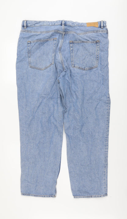 Monki Mens Blue Cotton Straight Jeans Size 36 in L27 in Regular Button