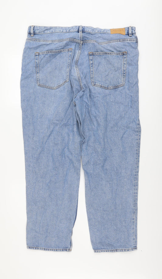 Monki Mens Blue Cotton Straight Jeans Size 36 in L27 in Regular Button