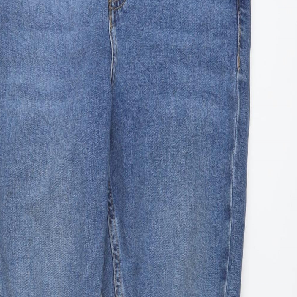 Topshop Womens Blue Cotton Skinny Jeans Size 28 in L25 in Regular Button