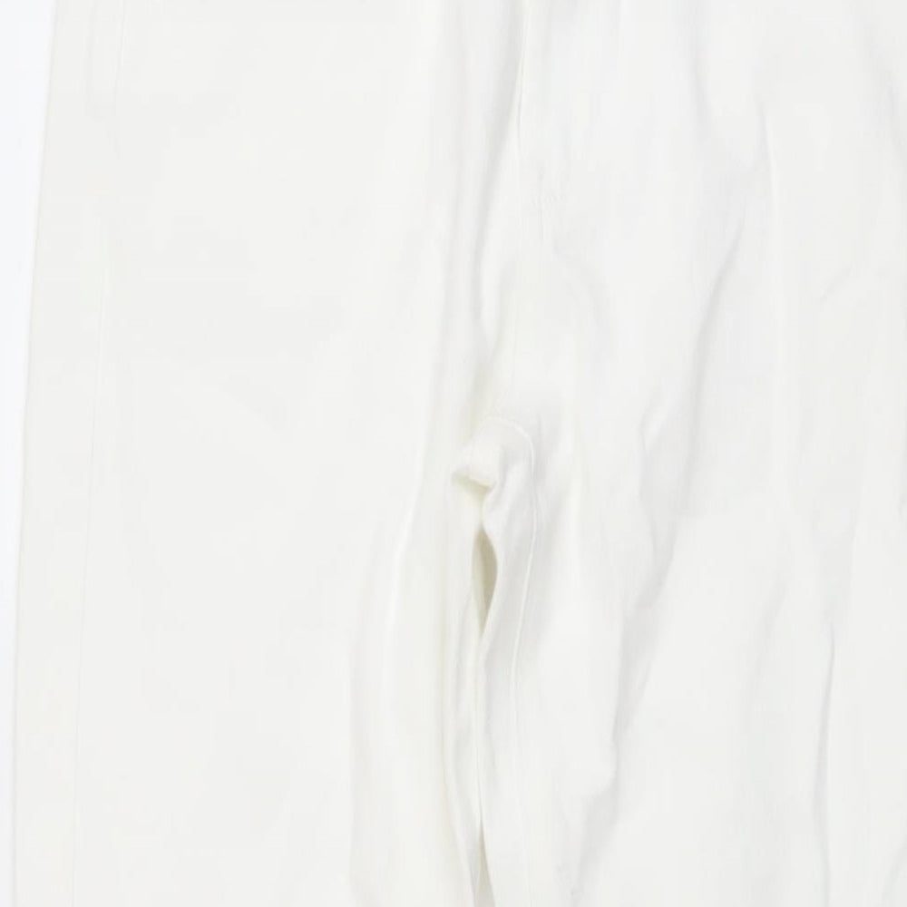 Autograph Womens Ivory Cotton Skinny Jeans Size 12 L27 in Regular Button