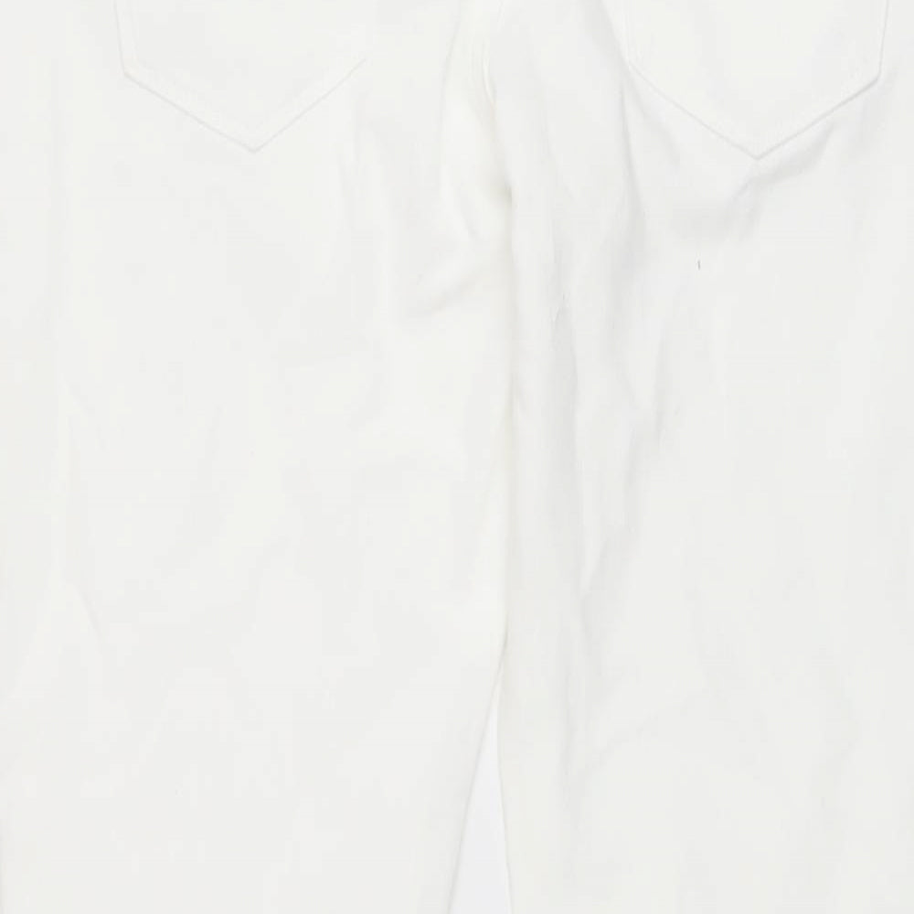 Autograph Womens Ivory Cotton Skinny Jeans Size 12 L27 in Regular Button