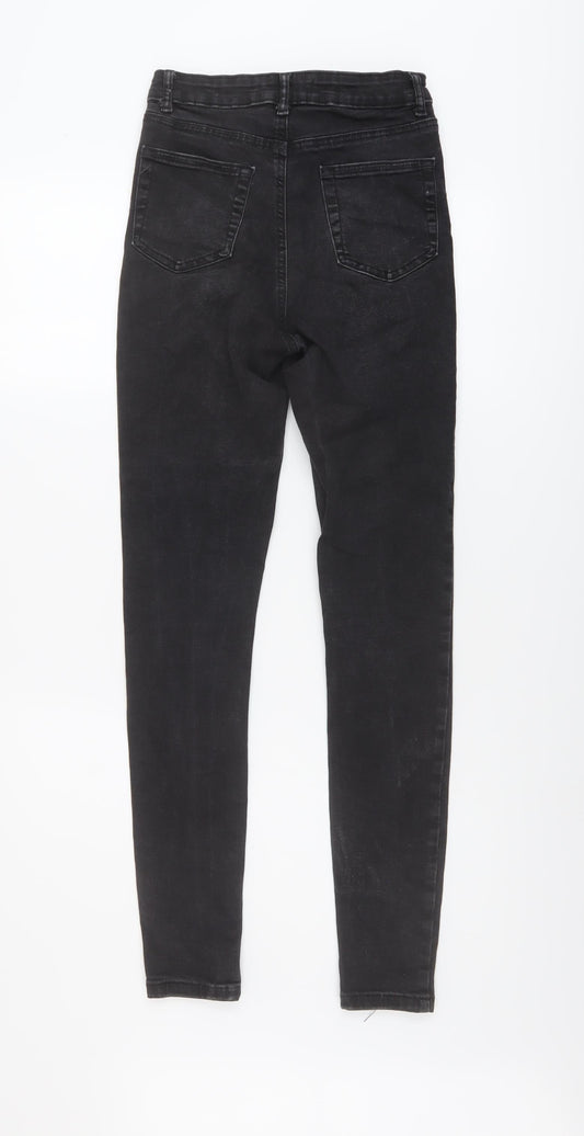 Denim & Co. Womens Grey Cotton Skinny Jeans Size 8 L30 in Regular Button