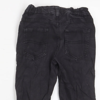 Denim & Co. Boys Black Cotton Bermuda Shorts Size 8-9 Years Regular Zip - Adjustable waist, Pockets