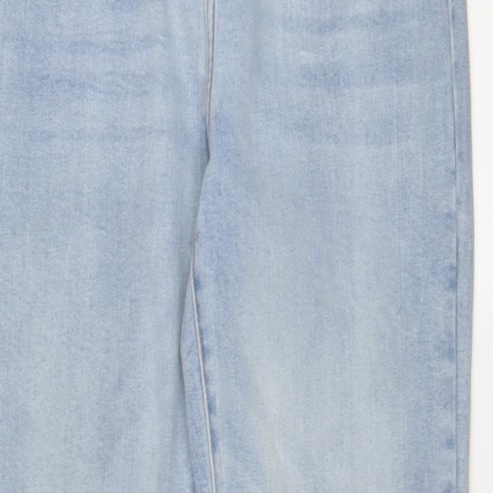 Denim & Co. Womens Blue Cotton Straight Jeans Size 8 L28 in Regular Zip - Pockets