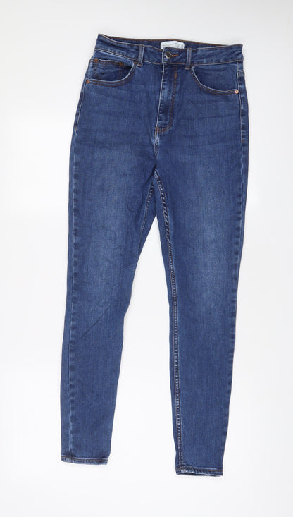 Denim & Co. Womens Blue Cotton Skinny Jeans Size 10 L28 in Regular Zip - 10/12