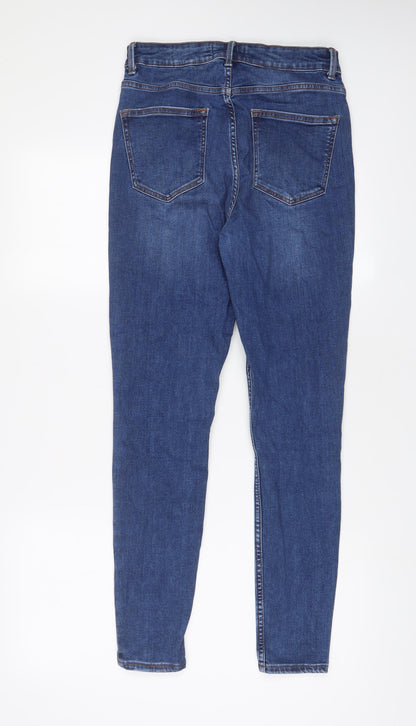 Denim & Co. Womens Blue Cotton Skinny Jeans Size 10 L28 in Regular Zip - 10/12