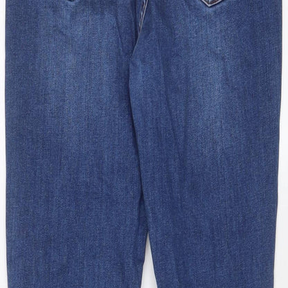 Denim & Co. Womens Blue Cotton Skinny Jeans Size 10 L28 in Regular Zip - 10/12