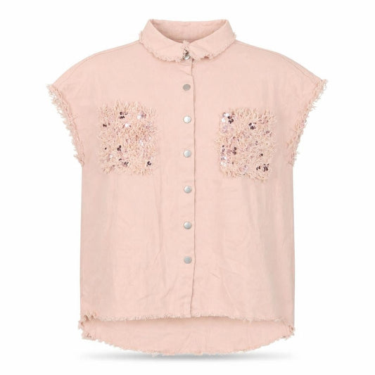 Chic me Womens Pink Gilet Jacket Size XL Button - Sequins