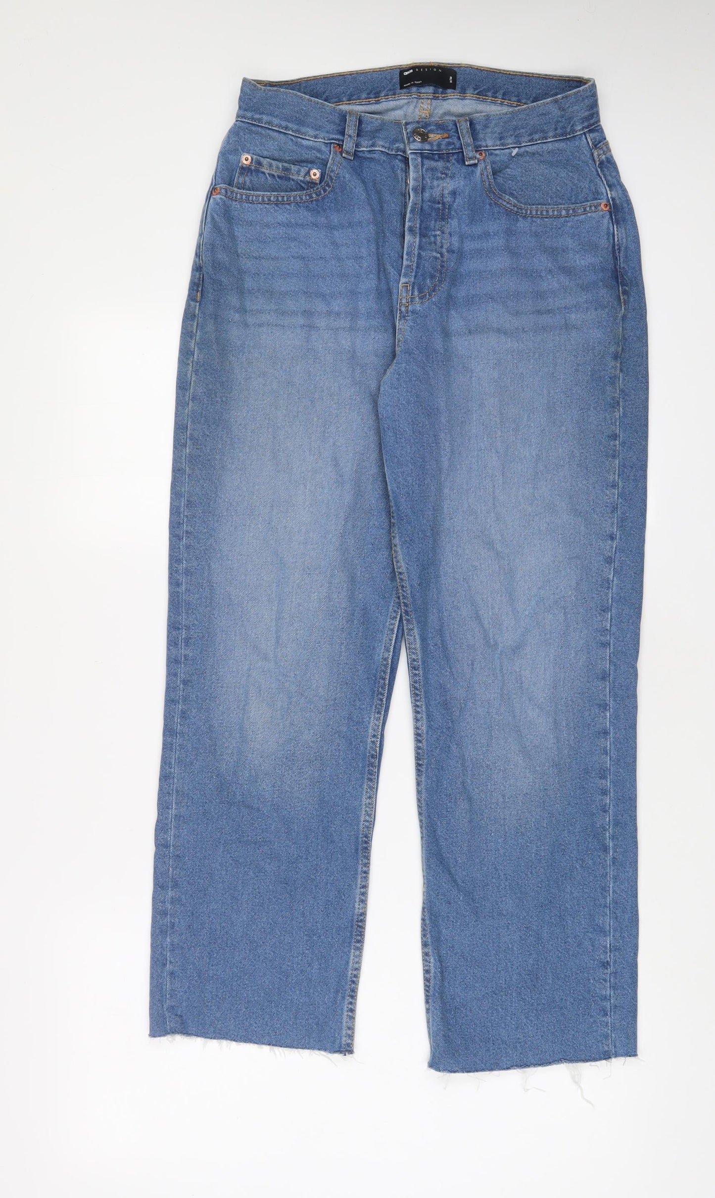 ASOS Womens Blue Cotton Straight Jeans Size 28 in L30 in Regular Button
