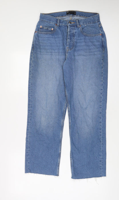 ASOS Womens Blue Cotton Straight Jeans Size 28 in L30 in Regular Button