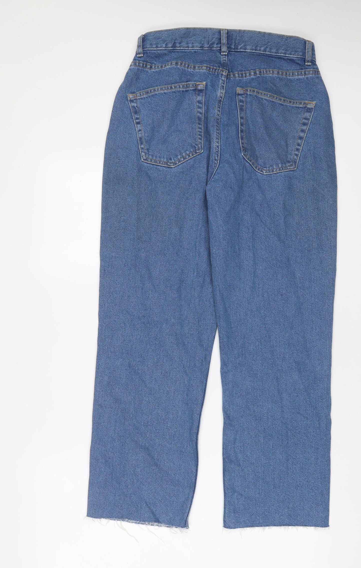 ASOS Womens Blue Cotton Straight Jeans Size 28 in L30 in Regular Button