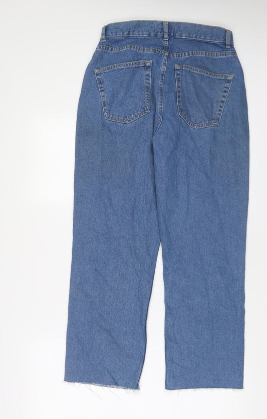 ASOS Womens Blue Cotton Straight Jeans Size 28 in L30 in Regular Button