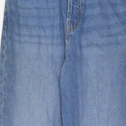 ASOS Womens Blue Cotton Straight Jeans Size 28 in L30 in Regular Button